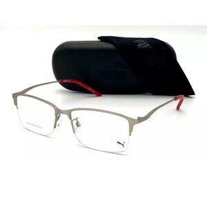 PUMA PE0163 002 Silver Transparent / Demo Lens 56mm Eyeglasses